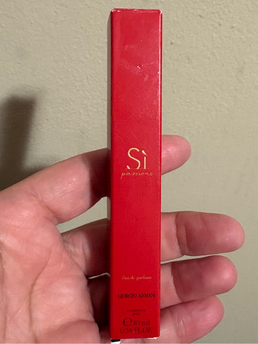 Giorgio Armani Red Mini Perfume Box with Gold Logo